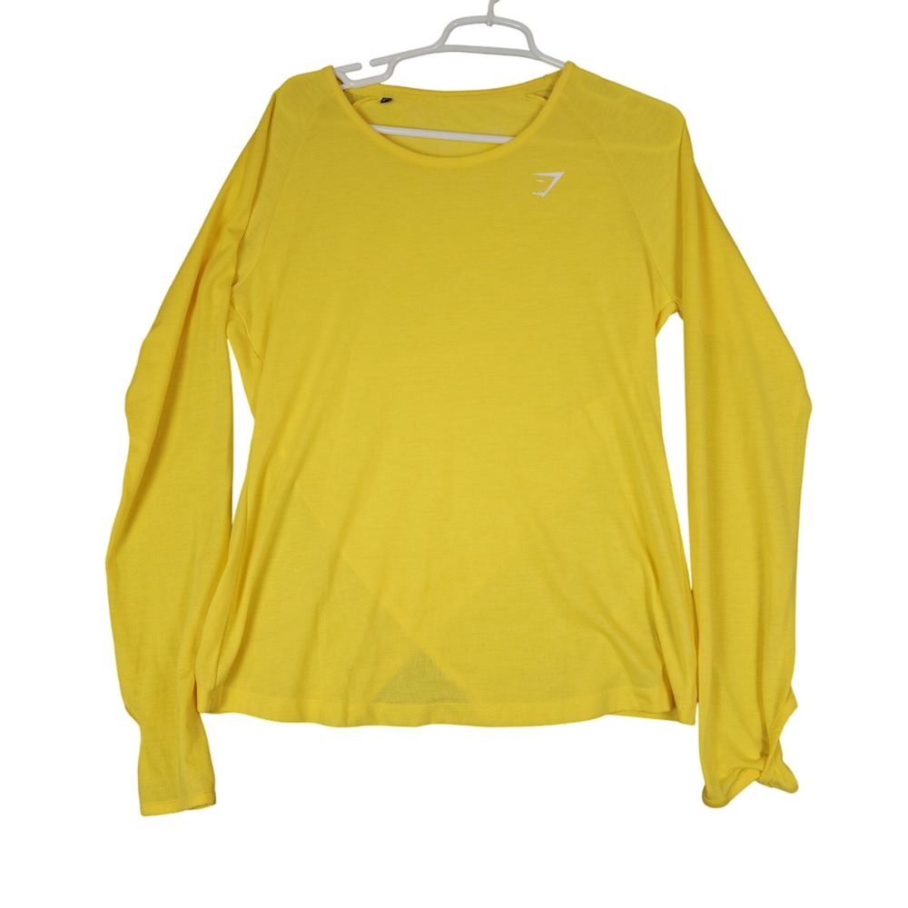 Gymshark Long Sleeve Top Women's Activewear Athletic Yellow Workout‎ Shirt
